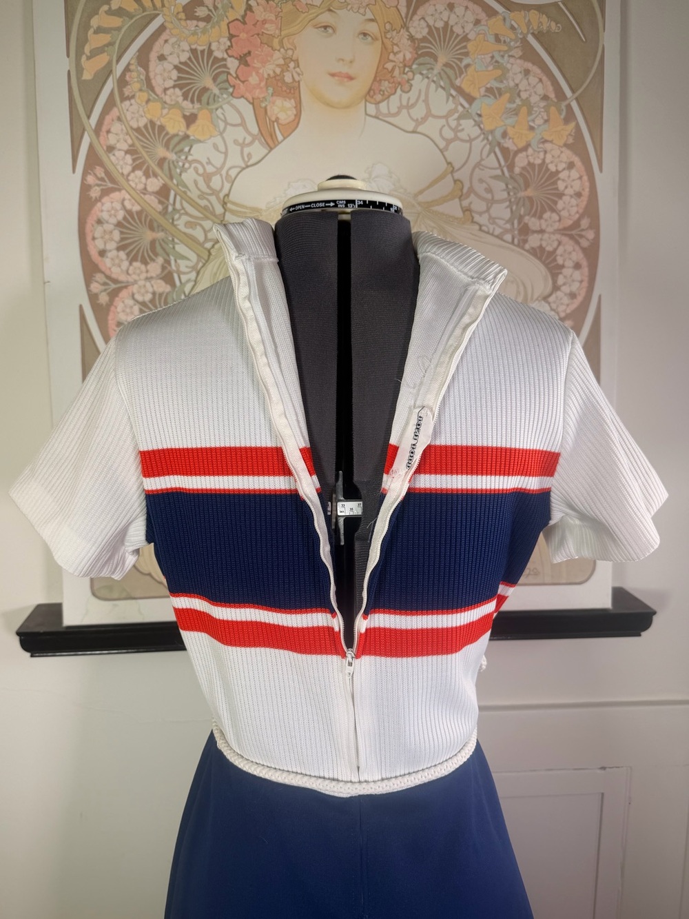 Vintage 70s Toni Todd Color Blocking Mock Neck Short Sleeve A Line Mod Dress M - Picture 4 of 9